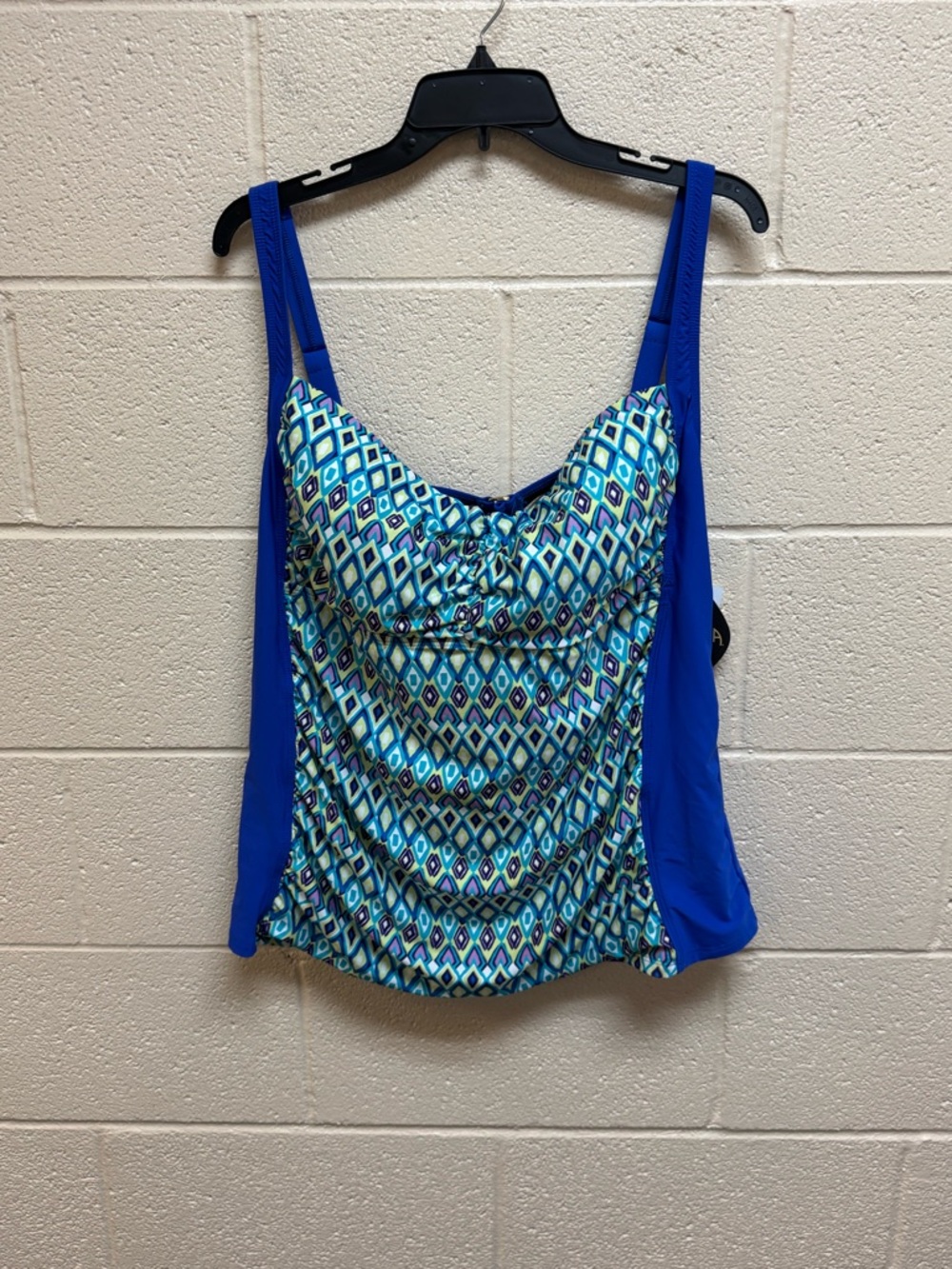 Athena Blue and Aqua Patterned Molded Cup Tankini Top